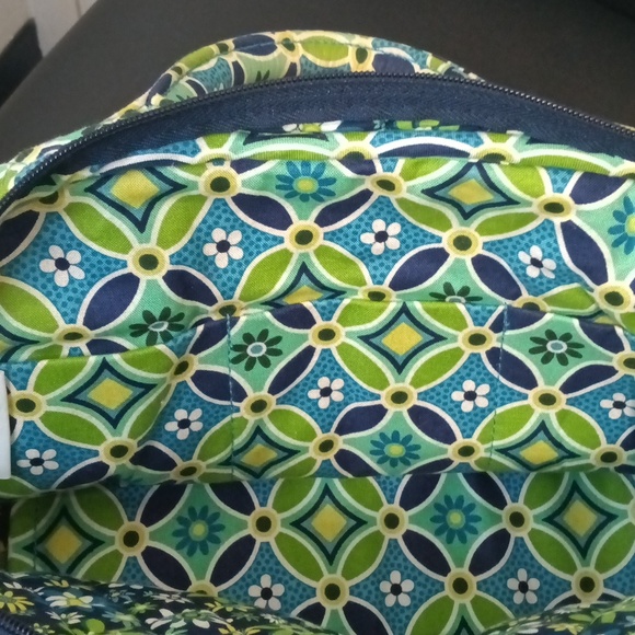 Vera Bradley Small Navy/Green floral satchel - Picture 6 of 7
